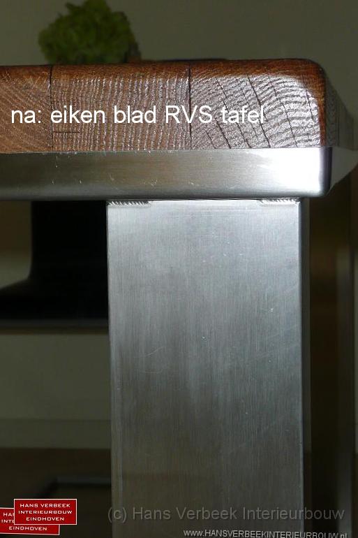 na eiken blad RVS tafel.JPG